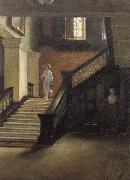 Bernard Hall Staircase to Public Library Sweden oil painting artist
